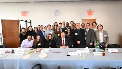 Secretary of the Navy Carlos Del Toro joined a group of SIPA students for lunch on December 8.