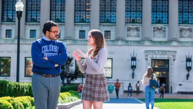 Students on Columbia University Campus