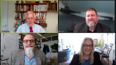 Panelists speak on Zoom