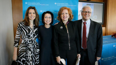 Professor Keren Yarhi-Milo, College and SIPA alumna Mila Tuttle, Dean Merit E. Janow, Senior Research Scholar Peter Clement