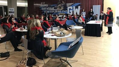 Patti Russo, the executive director of the Women's Campaign School at Yale University, speaking at a training for Republican women held at George Washington University in March.