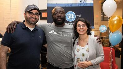 Founders of startups created at "The Lab" catch up at the Columbia Startup Lab 5 year milestone party.