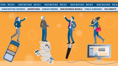 Cover made by Konrad-Adenauer-Stiftung USA for the study "Saving Journalism 2"