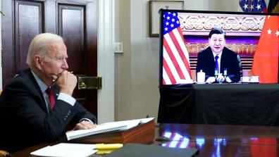 An image from the meeting of Presidents Biden and Xi