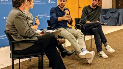 Volt founders and SIPA alum Andrea Venzon MPA ’17 and Damian Boeselager MPA ’17