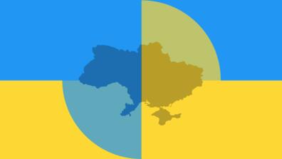 graphic illustration - Ukraine in distress