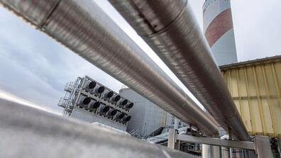  Fans on the roof of a garbage incinerator