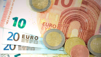 Euro coins and currency