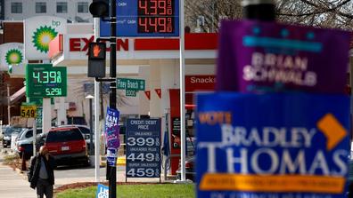 Gas stations on a street