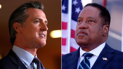 Images of Gavin Newsom and Larry Elder