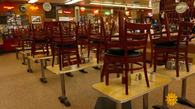 New York City's famed Katz's Delicatessen has been open for 132 years; right now, the coronavirus pandemic means service is take-out only.  CBS NEWS