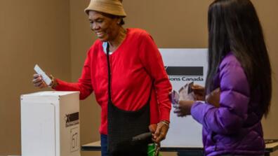 a person voting
