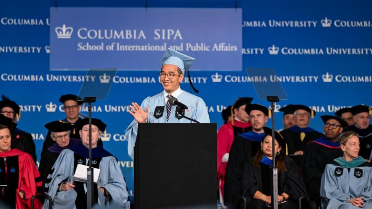 Felix Wang MIA '25 at SIPA Class Day