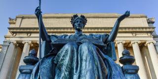 the statue at the library of Columbia University