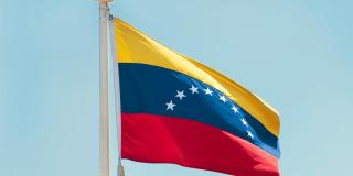 The Flag of Venezuela on a Flag Pole