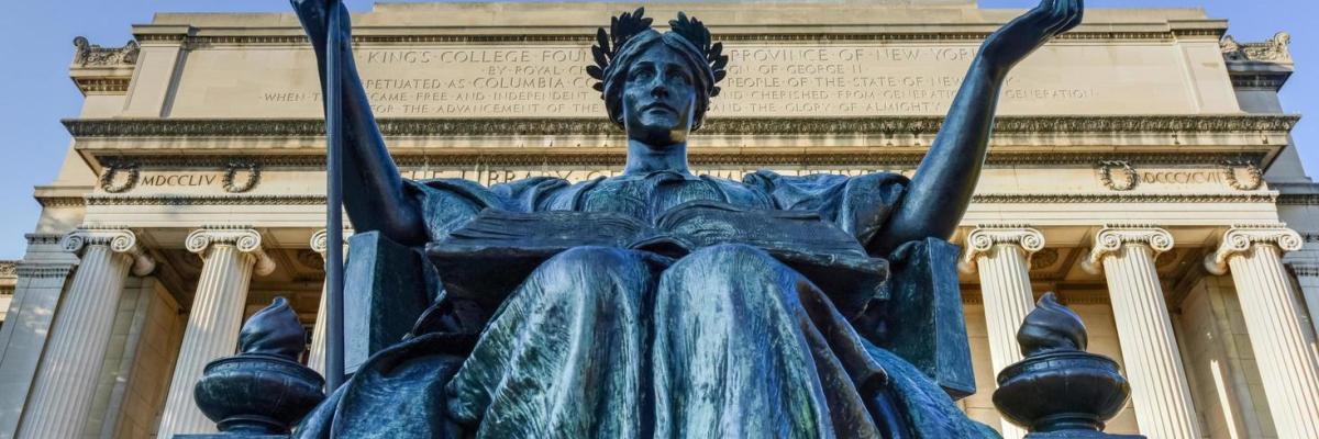 the statue at the library of Columbia University