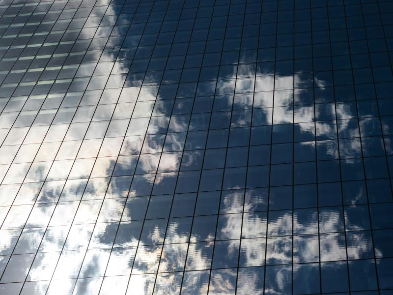Glass building reflection