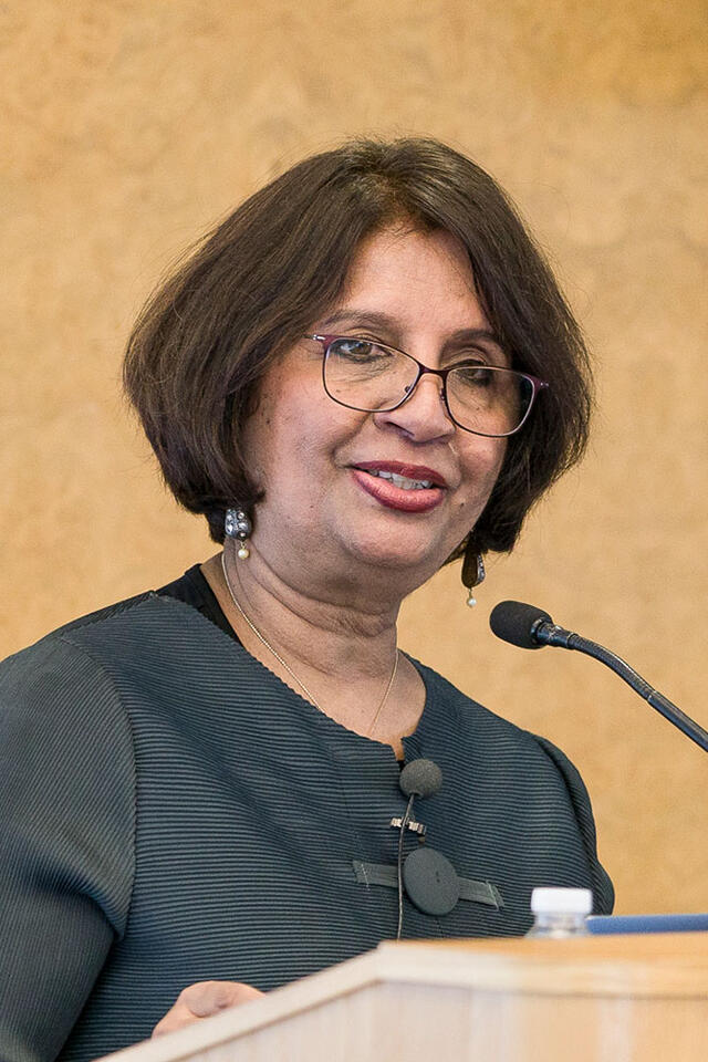 Nirupama Rao gives the George Ball Lecture for fall 2018.