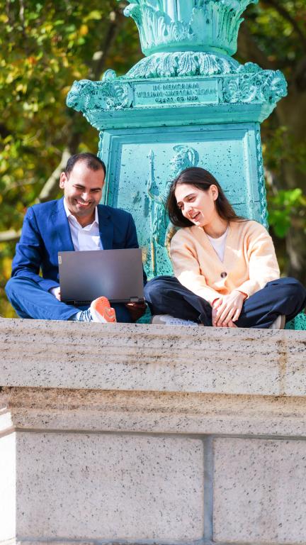Students on Columbia University Campus